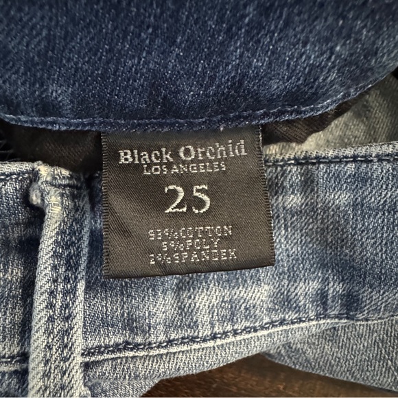 Black Orchid Hurricanea Studded Skinny Jeans Blue Distress Size 25 Edgy Rocker - Picture 14 of 17
